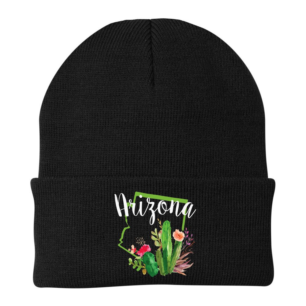 Cute Love State Of Arizona Blooming Cactus Flowers Beanie