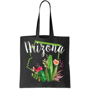 Cute Love State Of Arizona Blooming Cactus Flowers Tote Bag