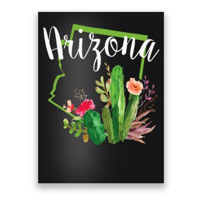 Cute Love State Of Arizona Blooming Cactus Flowers Poster