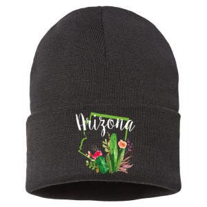 Cute Love State Of Arizona Blooming Cactus Flowers Sustainable Knit Beanie