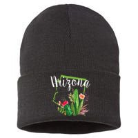 Cute Love State Of Arizona Blooming Cactus Flowers Sustainable Knit Beanie