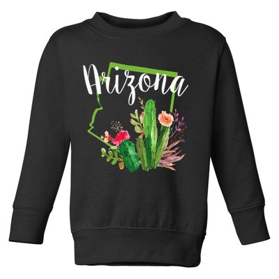 Cute Love State Of Arizona Blooming Cactus Flowers Toddler Sweatshirt