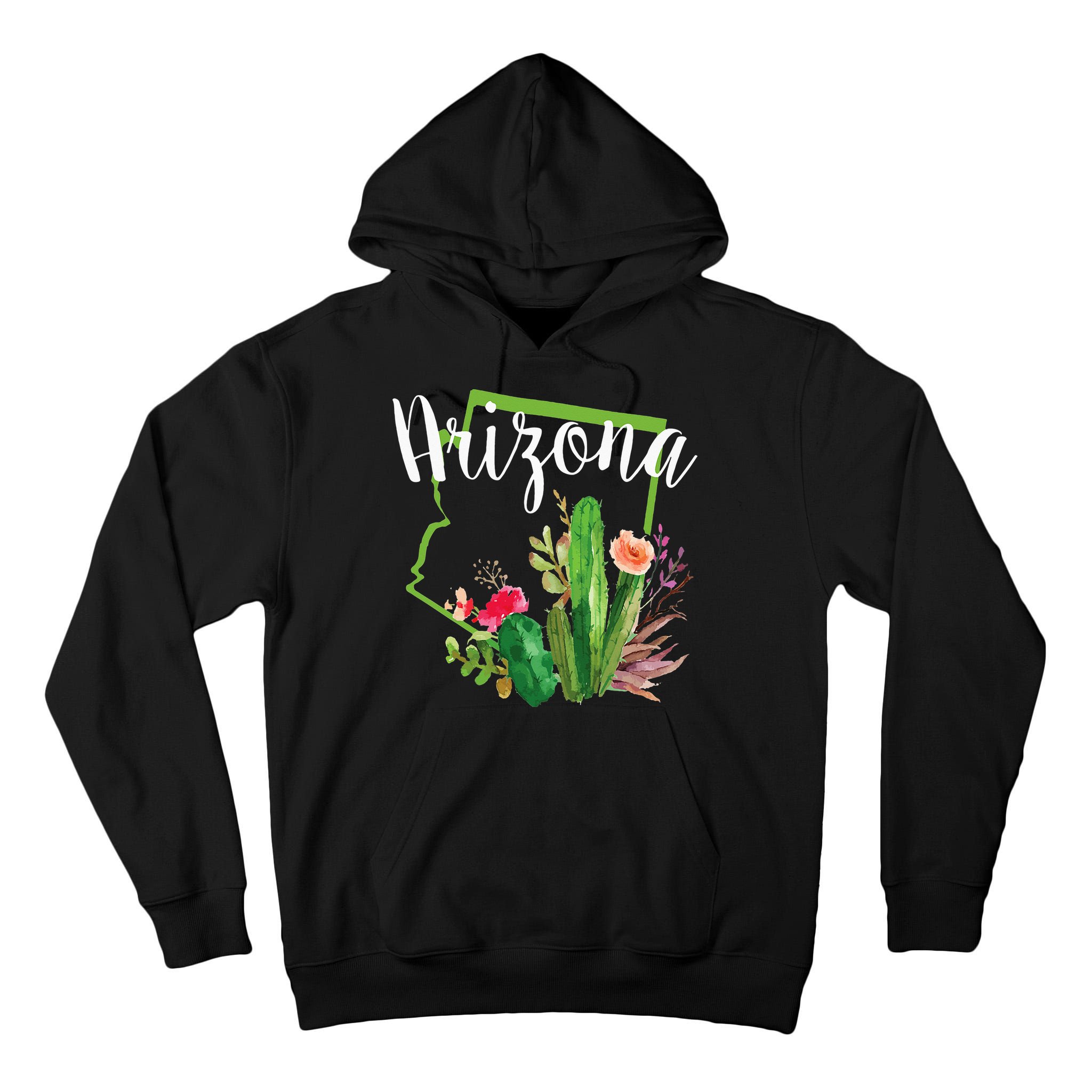 Cute Love State Of Arizona Blooming Cactus Flowers Tall Hoodie