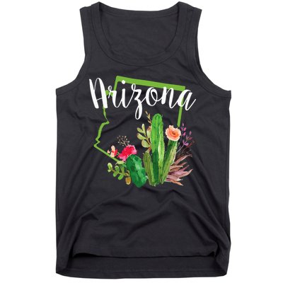 Cute Love State Of Arizona Blooming Cactus Flowers Tank Top