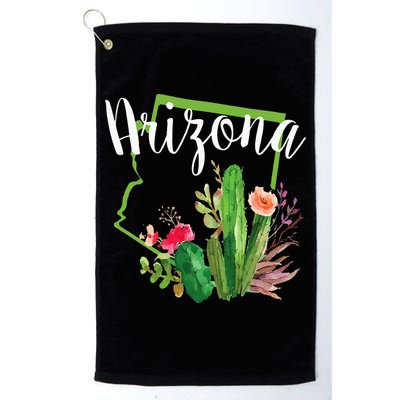 Cute Love State Of Arizona Blooming Cactus Flowers Golf Towel