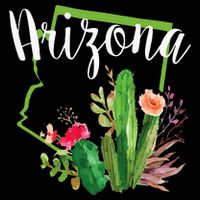 Cute Love State Of Arizona Blooming Cactus Flowers Womens T-Shirt