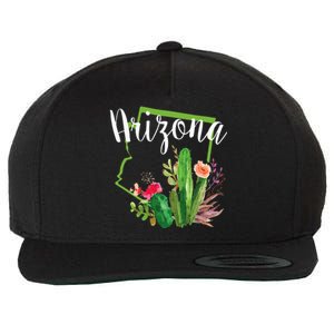 Cute Love State Of Arizona Blooming Cactus Flowers Wool Snapback Cap