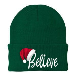 Christmas Long Sleeve TShirt Believe In Santa Claus Shirt Knit Cap Winter Beanie