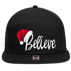 Christmas Long Sleeve TShirt Believe In Santa Claus Shirt 7 Panel Mesh Trucker Snapback Hat