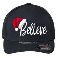 Christmas Long Sleeve TShirt Believe In Santa Claus Shirt Flexfit Unipanel Trucker Cap