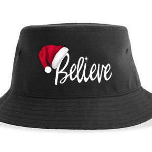 Christmas Long Sleeve TShirt Believe In Santa Claus Shirt Sustainable Bucket Hat