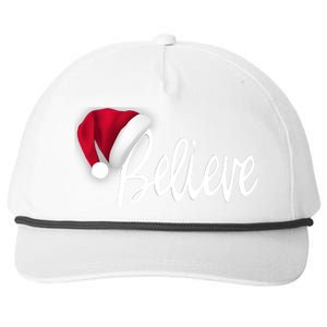 Christmas Long Sleeve TShirt Believe In Santa Claus Shirt Snapback Five-Panel Rope Hat