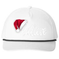 Christmas Long Sleeve TShirt Believe In Santa Claus Shirt Snapback Five-Panel Rope Hat