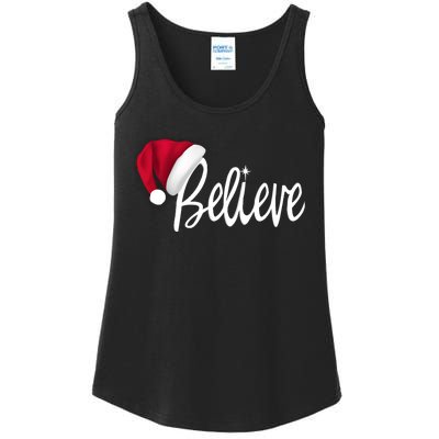 Christmas Long Sleeve TShirt Believe In Santa Claus Shirt Ladies Essential Tank