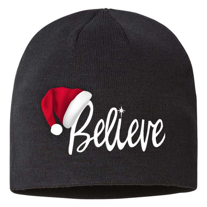 Christmas Long Sleeve TShirt Believe In Santa Claus Shirt Sustainable Beanie