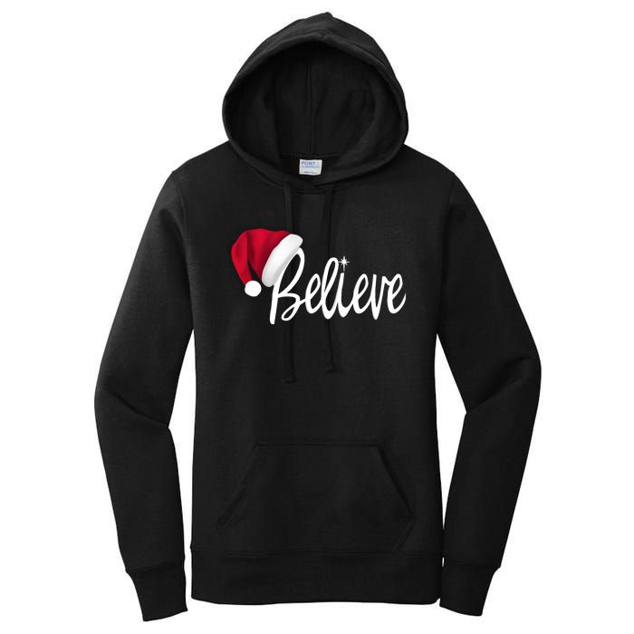 Christmas Long Sleeve TShirt Believe In Santa Claus Shirt Women's Pullover Hoodie