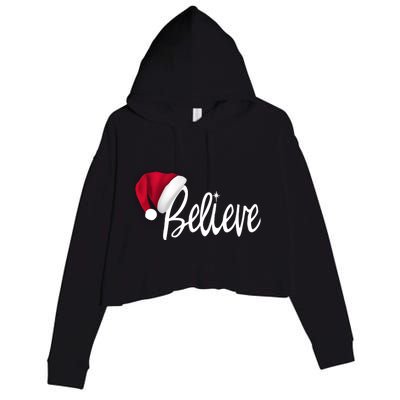 Christmas Long Sleeve TShirt Believe In Santa Claus Shirt Crop Fleece Hoodie