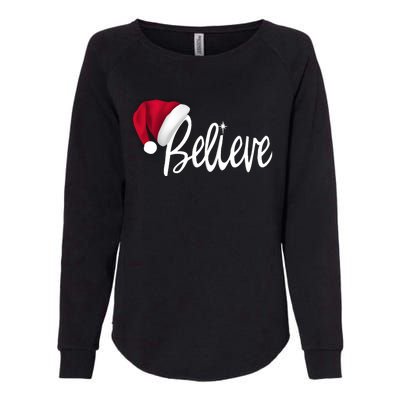 Christmas Long Sleeve TShirt Believe In Santa Claus Shirt Womens California Wash Sweatshirt