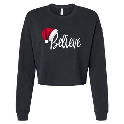 Christmas Long Sleeve TShirt Believe In Santa Claus Shirt Cropped Pullover Crew