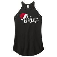 Christmas Long Sleeve TShirt Believe In Santa Claus Shirt Women's Perfect Tri Rocker Tank