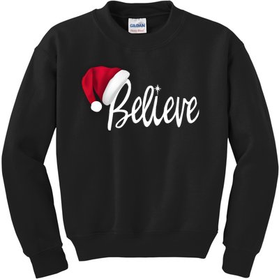 Christmas Long Sleeve TShirt Believe In Santa Claus Shirt Kids Sweatshirt