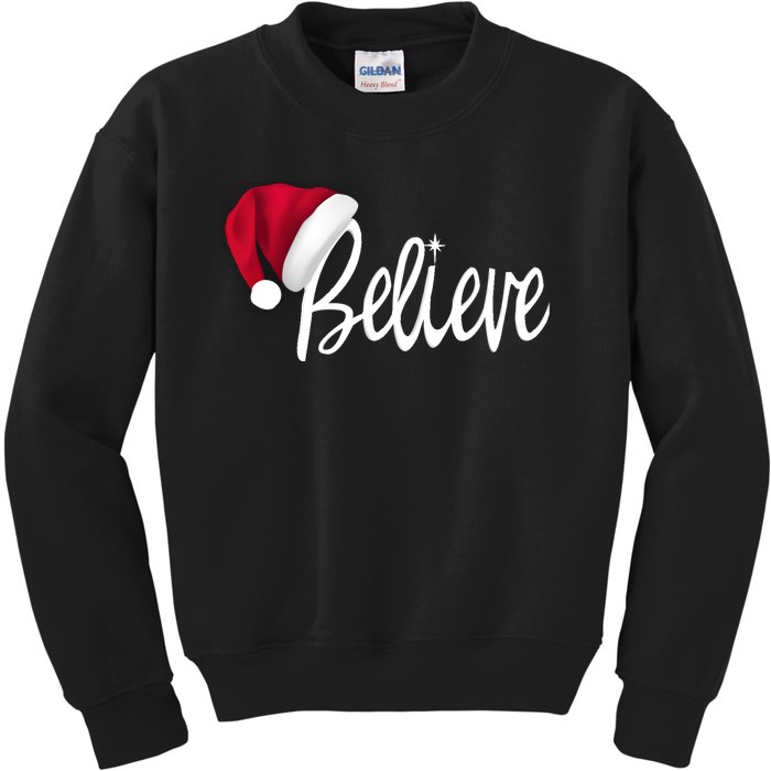 Christmas Long Sleeve TShirt Believe In Santa Claus Shirt Kids Sweatshirt