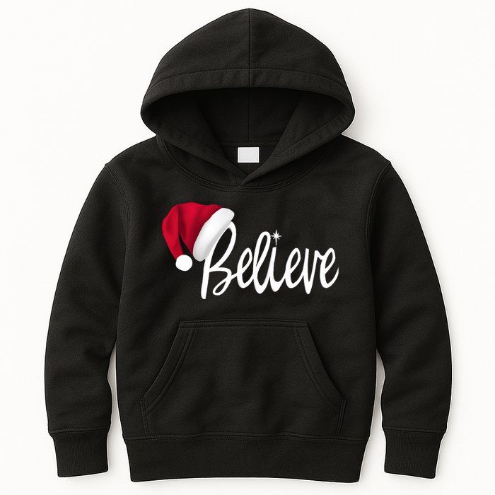 Christmas Long Sleeve TShirt Believe In Santa Claus Shirt Kids Hoodie