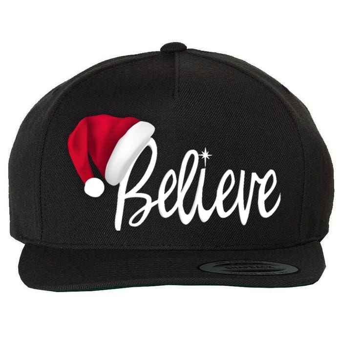 Christmas Long Sleeve TShirt Believe In Santa Claus Shirt Wool Snapback Cap