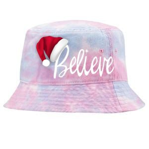 Christmas Long Sleeve TShirt Believe In Santa Claus Shirt Tie-Dyed Bucket Hat