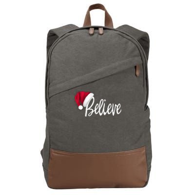 Christmas Long Sleeve TShirt Believe In Santa Claus Shirt Cotton Canvas Backpack