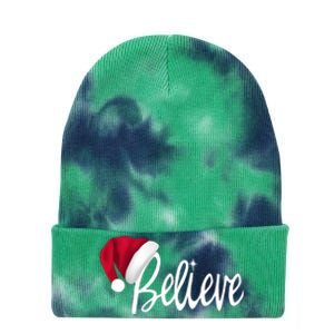 Christmas Long Sleeve TShirt Believe In Santa Claus Shirt Tie Dye 12in Knit Beanie