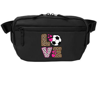 Cute Love Soccer Leopard Print Women Girl Soccer Crossbody Pack