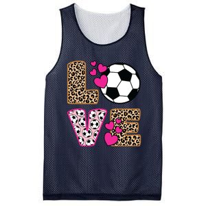 Cute Love Soccer Leopard Print Women Girl Soccer Mesh Reversible Basketball Jersey Tank