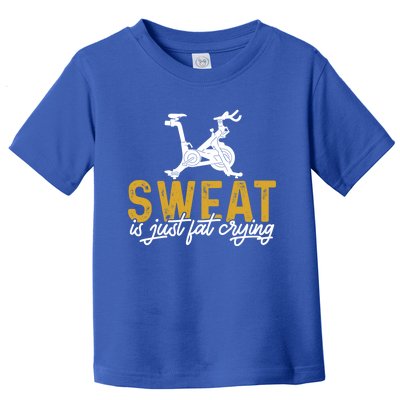 Cycling Lover Sweat Is Just Fat Crying Spinning Cycling Gift Toddler T-Shirt