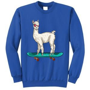 Cute Llama Skating Skater Skateboarding Alpaca Skateboard Great Gift Sweatshirt