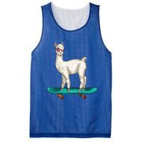 Cute Llama Skating Skater Skateboarding Alpaca Skateboard Great Gift Mesh Reversible Basketball Jersey Tank