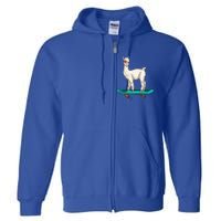 Cute Llama Skating Skater Skateboarding Alpaca Skateboard Great Gift Full Zip Hoodie