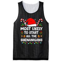 Christmas Likely Start All The Shenanigans Funny Family Xmas Mesh Reversible Basketball Jersey Tank