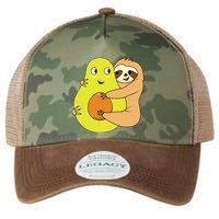 Cute Lazy Sloth Animal Avocado Lover Hugging Legacy Tie Dye Trucker Hat