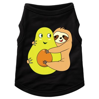 Cute Lazy Sloth Animal Avocado Lover Hugging Doggie Tank