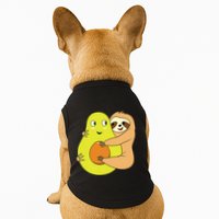 Cute Lazy Sloth Animal Avocado Lover Hugging Doggie Tank