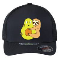 Cute Lazy Sloth Animal Avocado Lover Hugging Flexfit Unipanel Trucker Cap