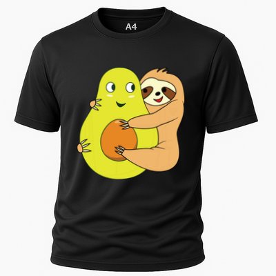 Cute Lazy Sloth Animal Avocado Lover Hugging Performance Shirt