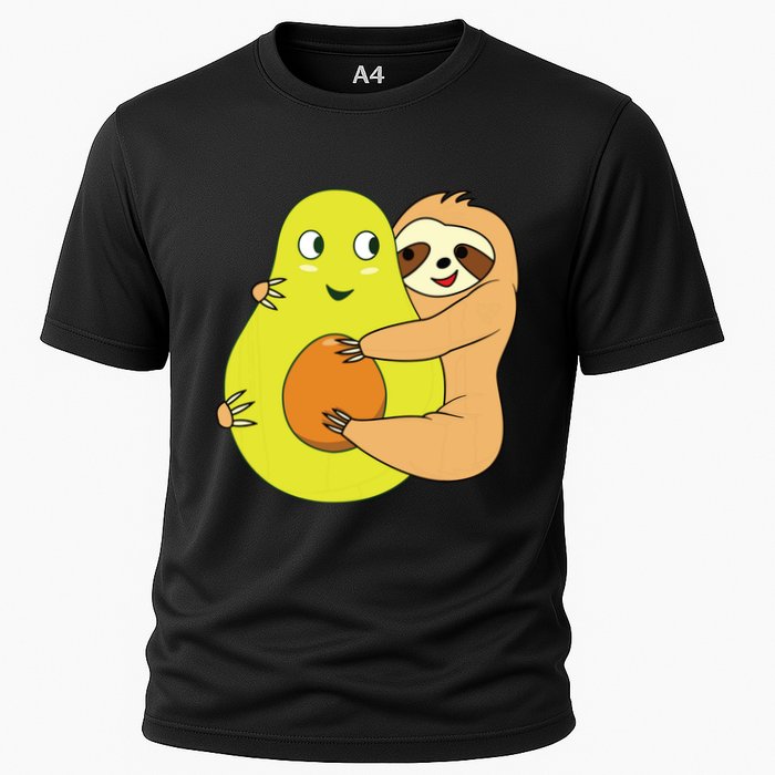Cute Lazy Sloth Animal Avocado Lover Hugging Performance Shirt