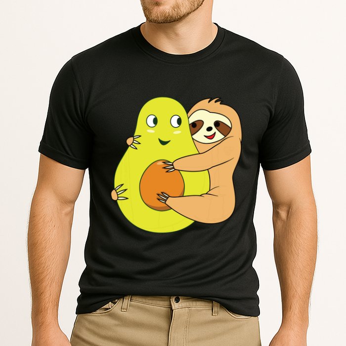 Cute Lazy Sloth Animal Avocado Lover Hugging Performance Shirt
