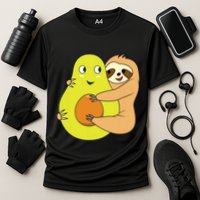 Cute Lazy Sloth Animal Avocado Lover Hugging Performance Shirt