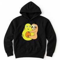 Cute Lazy Sloth Animal Avocado Lover Hugging Hoodie