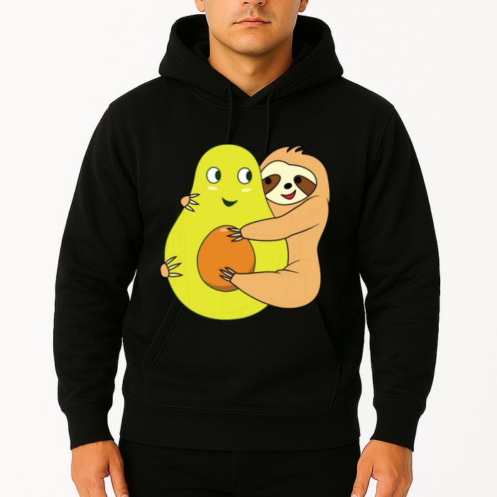 Cute Lazy Sloth Animal Avocado Lover Hugging Hoodie