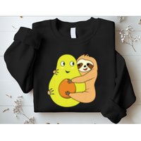 Cute Lazy Sloth Animal Avocado Lover Hugging Sweatshirt