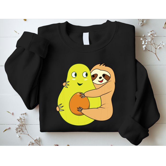 Cute Lazy Sloth Animal Avocado Lover Hugging Sweatshirt